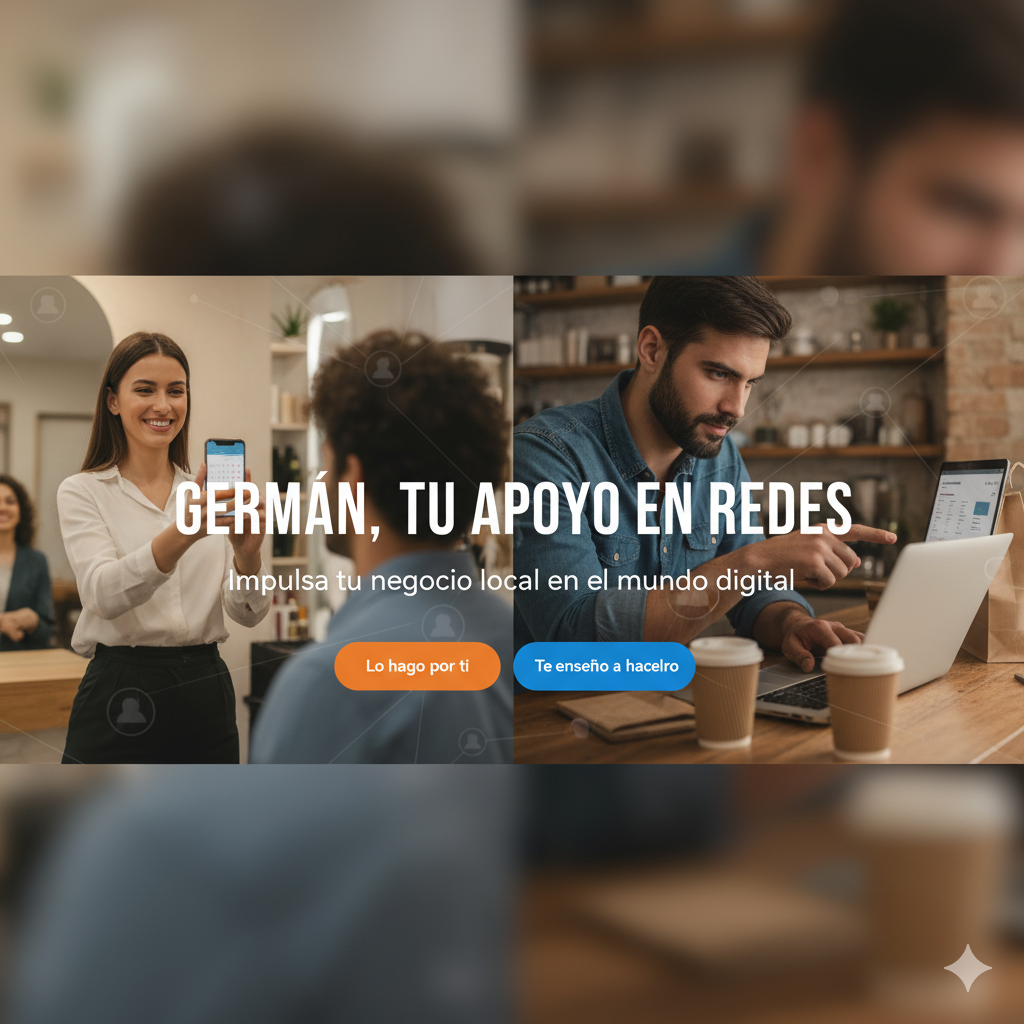 La página de inicio de la web toenjes, 'German, tu apoyo en redes', conecta las ventajas locales y digitales.
